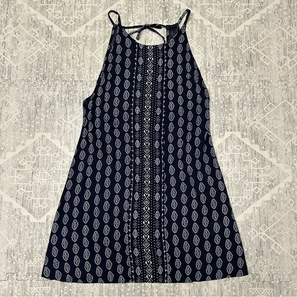 Roxy Half Drift Coverup Navy Summer Beachy Boho Vacation Mini Dress Size L - Picture 1 of 9